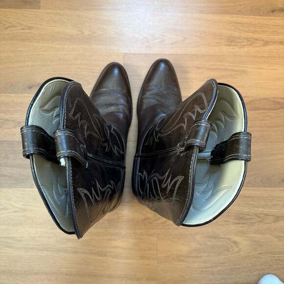 Men\'s Vintage 90\'s Laredo Dark Brown Leather Western Cowboy Boots Sz 9.5 USA main image 7